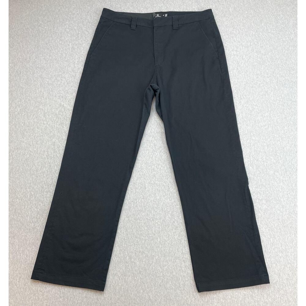 Volcom Pants Mens 29 Black Cotton Blend Stretch Chino Flat Front True To This